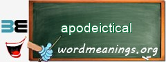 WordMeaning blackboard for apodeictical